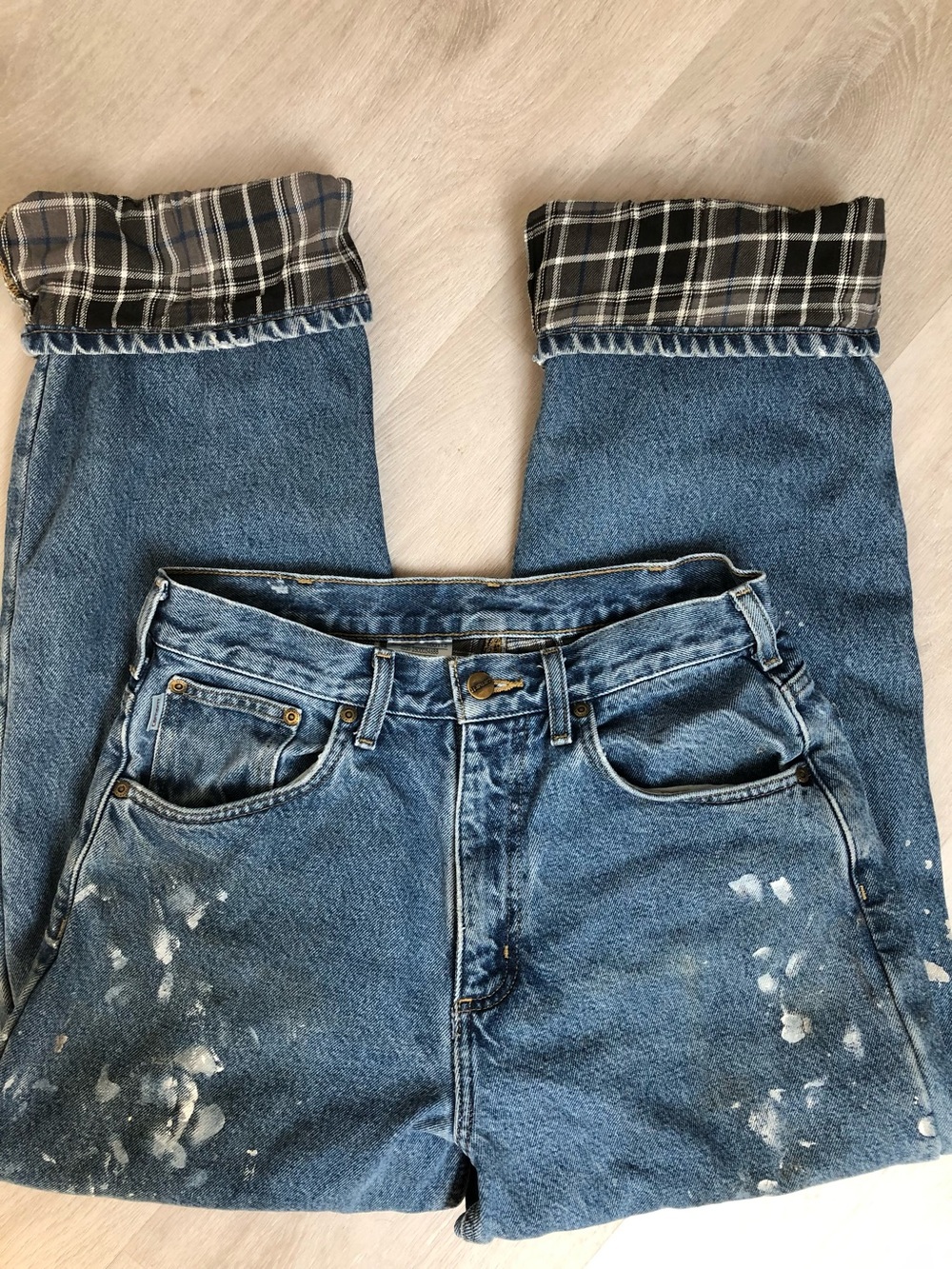Carhartt Flannel Lined Rugged Relaxed Fit Jeans Size 32x32